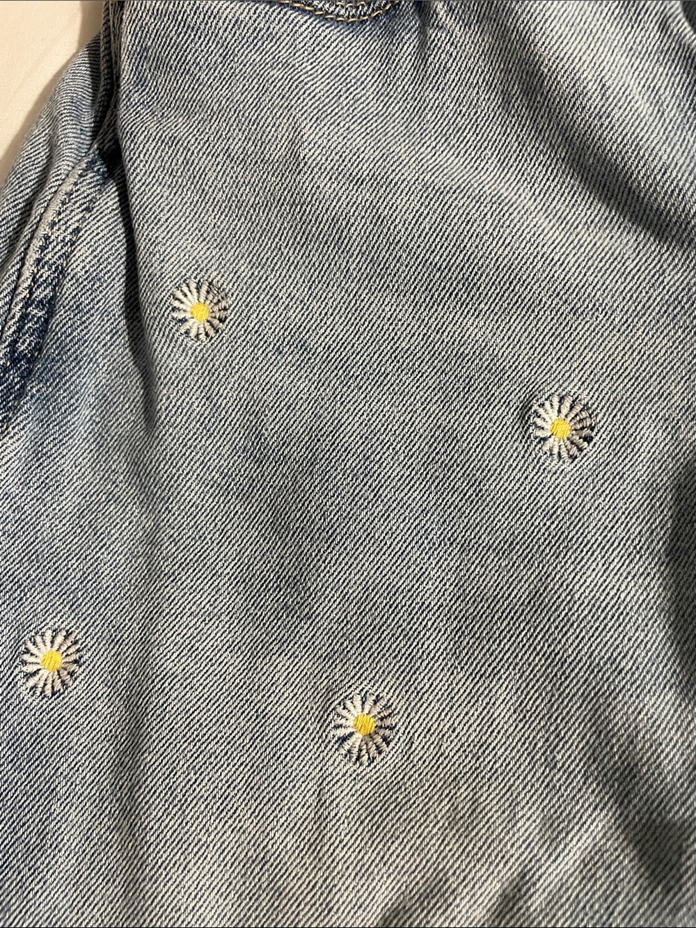Hollister Light Wash Denim Jeans with Embroidered Daisies - Picture 3 of 5